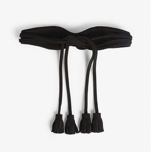 MAJE Black suede tassel belt